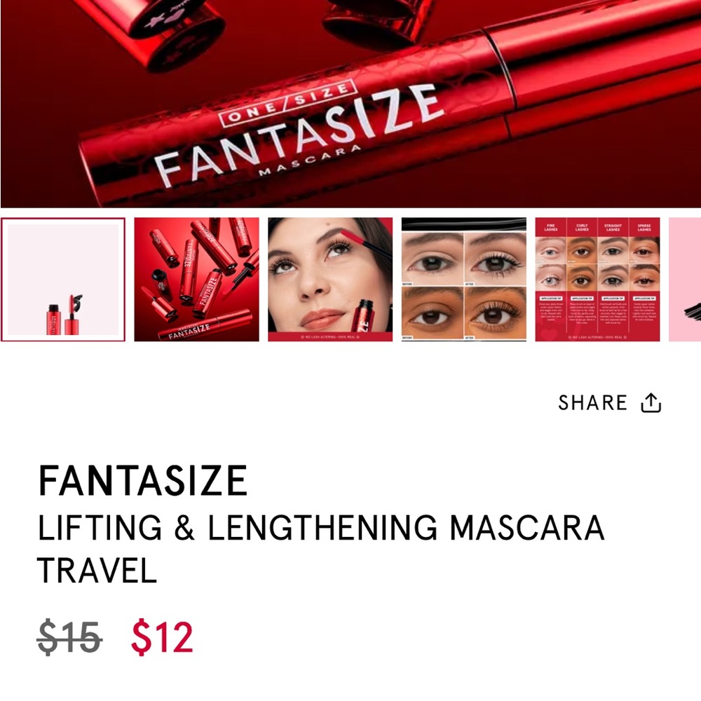 Fantasie Red Mascara Lengthening and Lifting